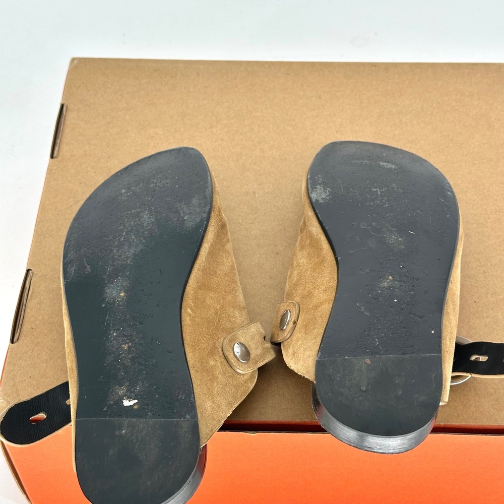 Rag & Bone Ansley Tan Brown Mule Clog Slip On Leather Slides Buckle Womens EU 39 - Picture 7 of 9